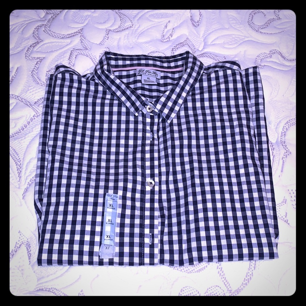 US Polo Assn blue gingham cap sleeves button up